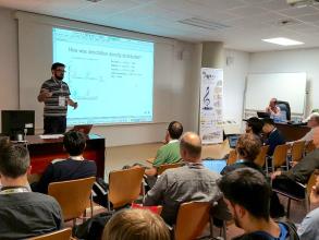 David Weigl and Kevin Page presenting at the ISMIR tutorial