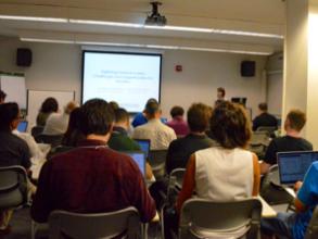 DLfM 2016: Audrey Laplante presenting on challenges arising in libraries from digitisation of scores