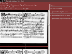The SLoBR interface, joining our Linked Data from Early Music Online with the BBC Early Music Programme 